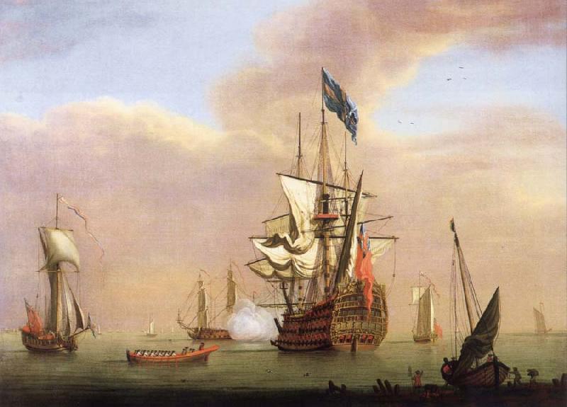 Monamy, Peter Stern view of the first-rate Britannia oil painting image
